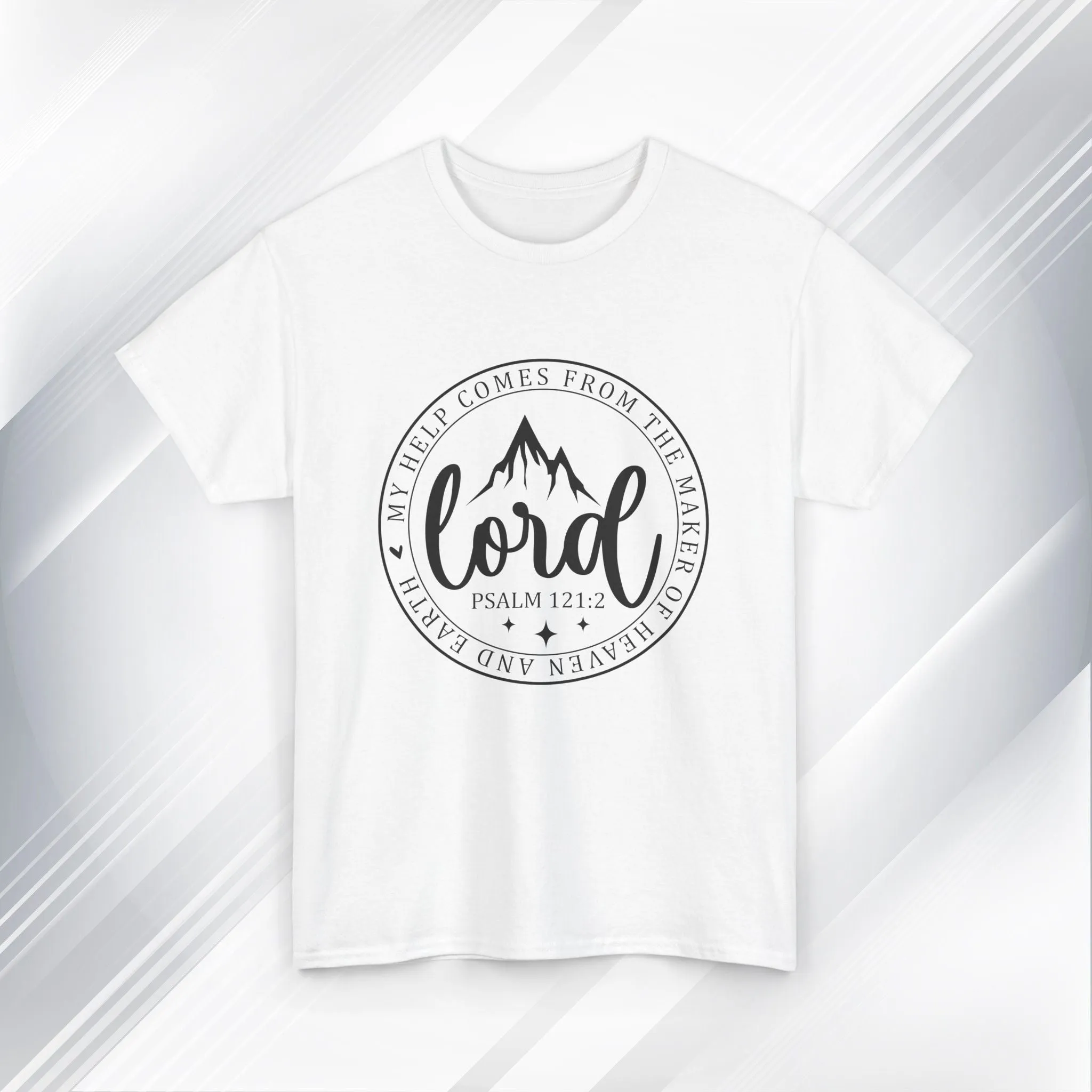 Lord Heavy Cotton Tee - Psalm 121:2 Inspirational Apparel