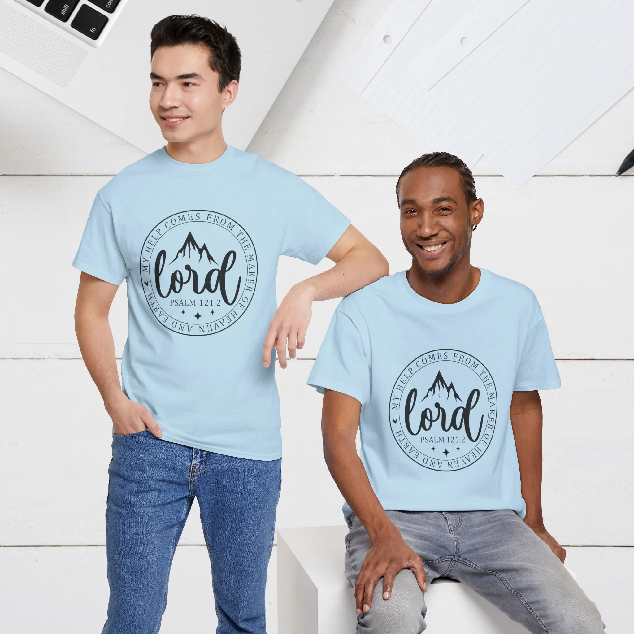 Lord Heavy Cotton Tee - Psalm 121:2 Inspirational Apparel