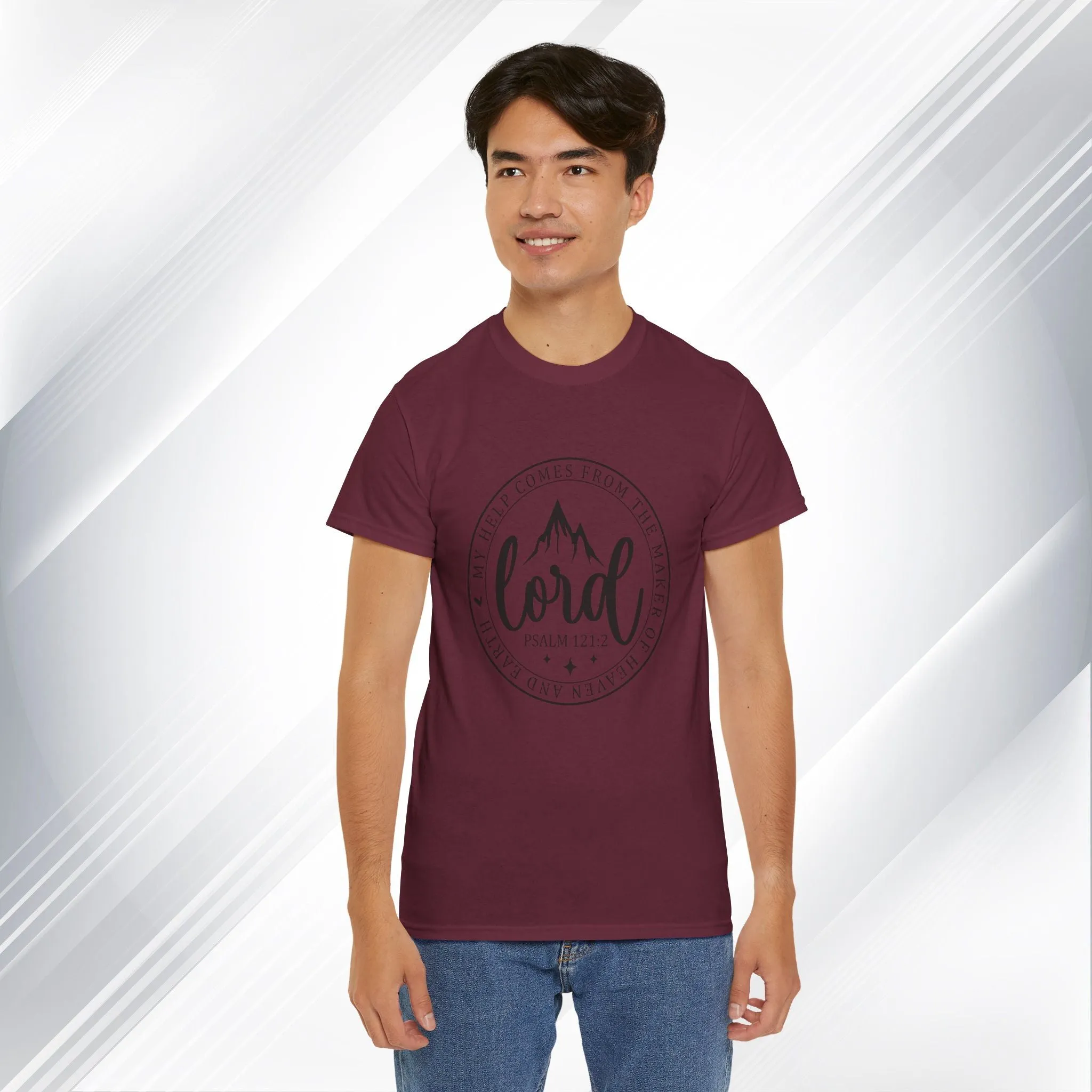 Lord Heavy Cotton Tee - Psalm 121:2 Inspirational Apparel