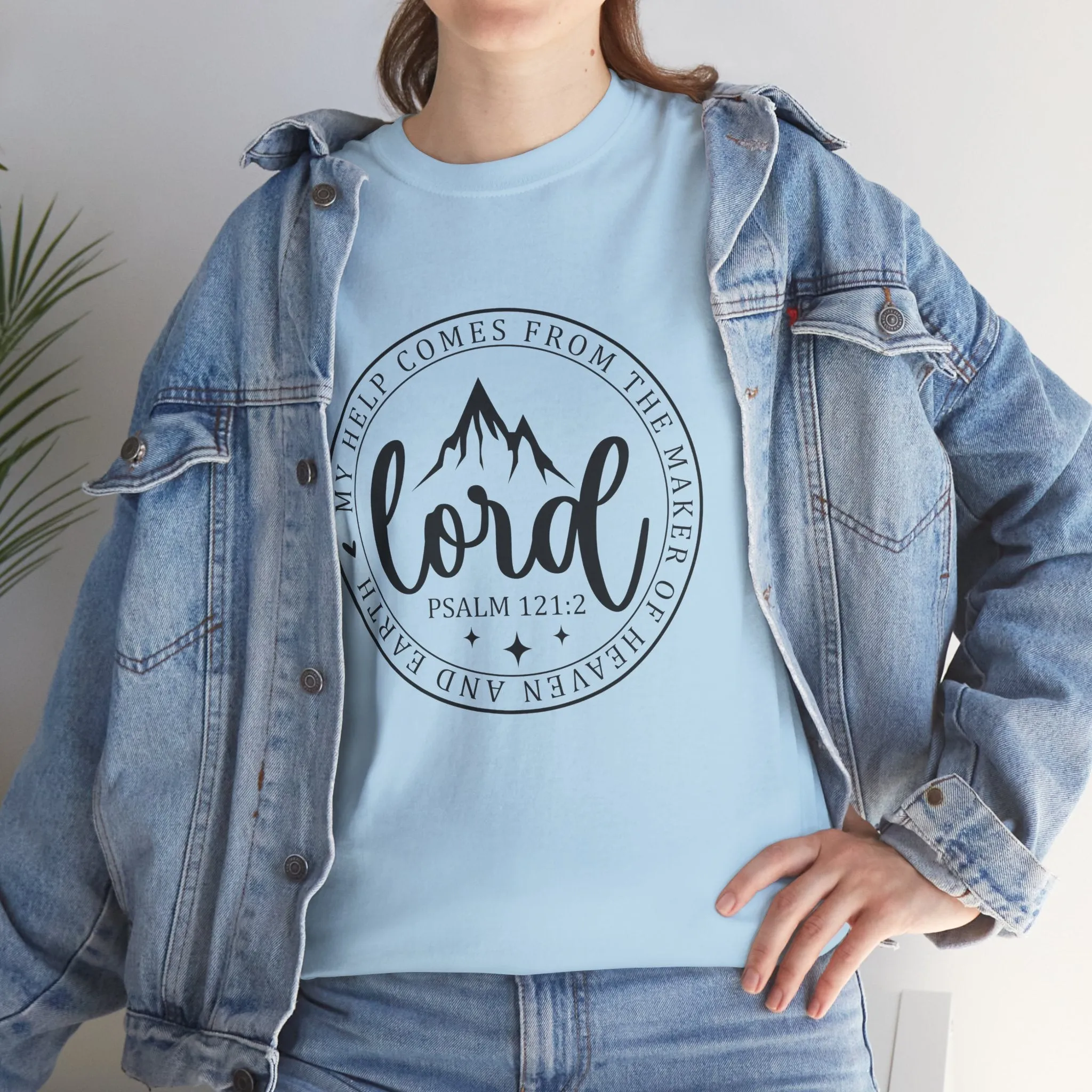 Lord Heavy Cotton Tee - Psalm 121:2 Inspirational Apparel