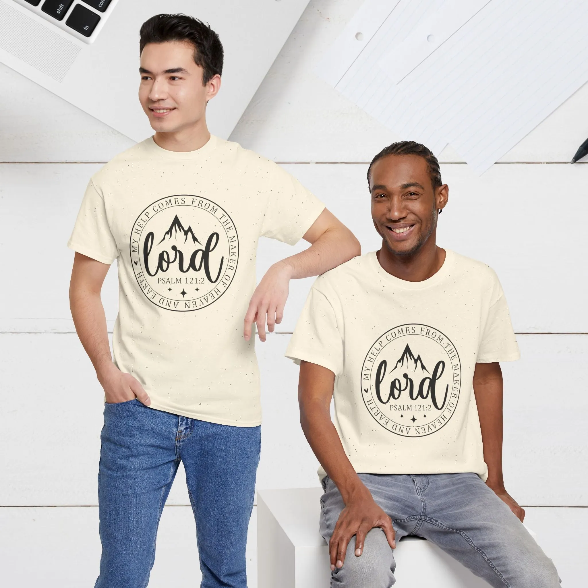 Lord Heavy Cotton Tee - Psalm 121:2 Inspirational Apparel