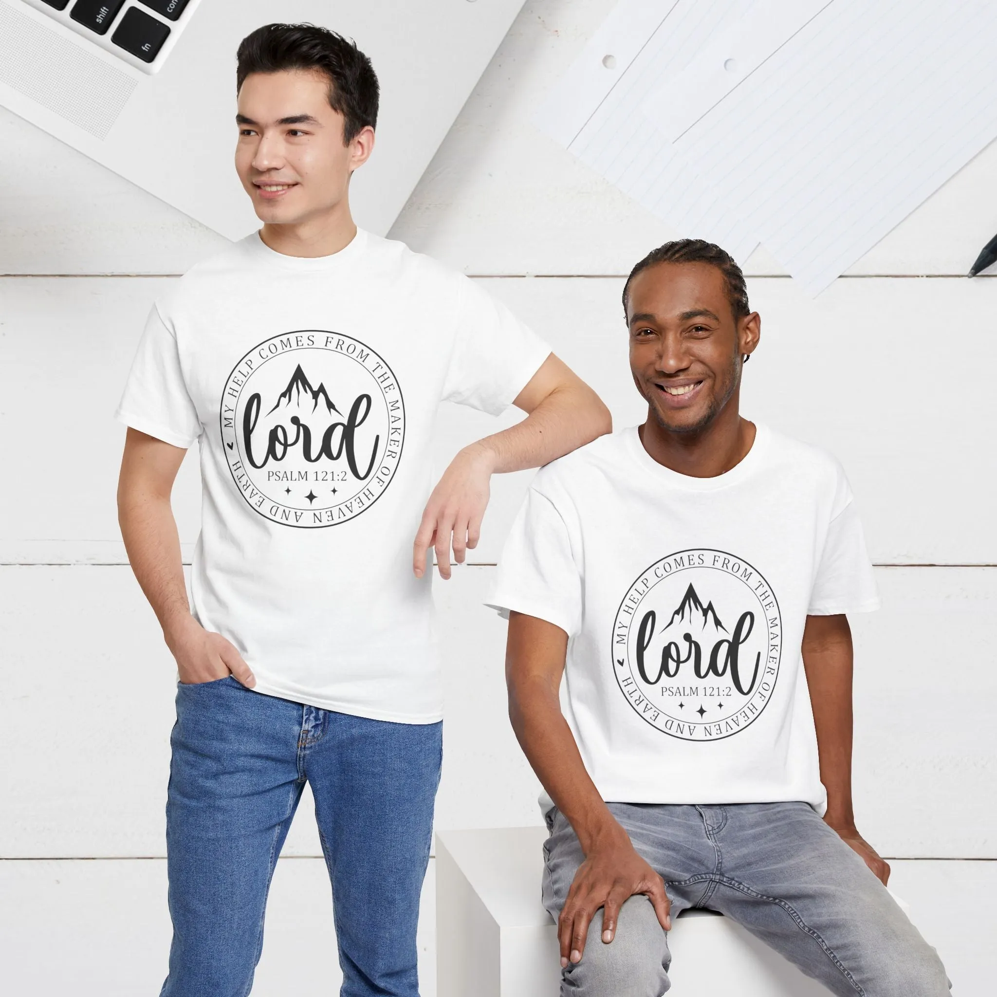 Lord Heavy Cotton Tee - Psalm 121:2 Inspirational Apparel