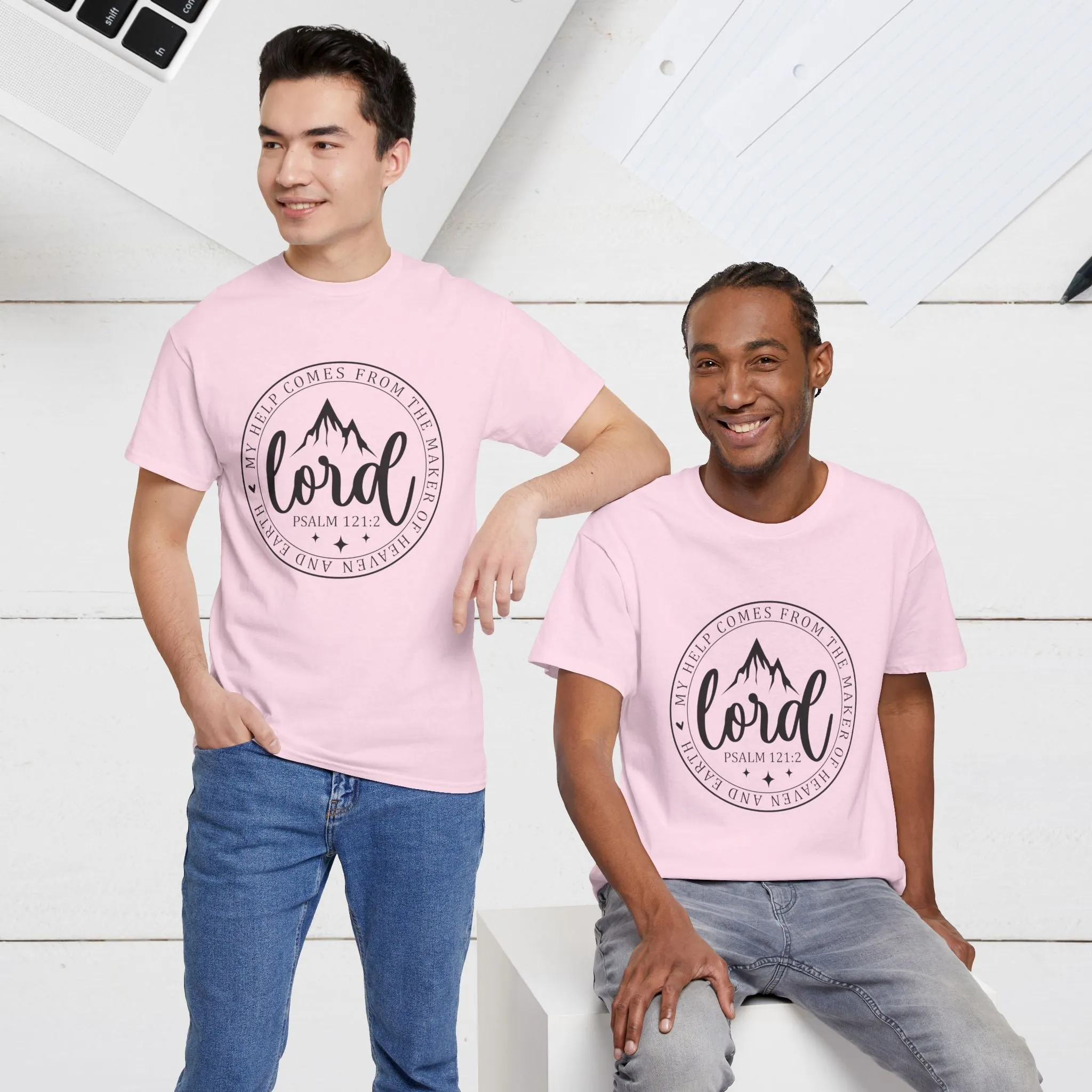 Lord Heavy Cotton Tee - Psalm 121:2 Inspirational Apparel