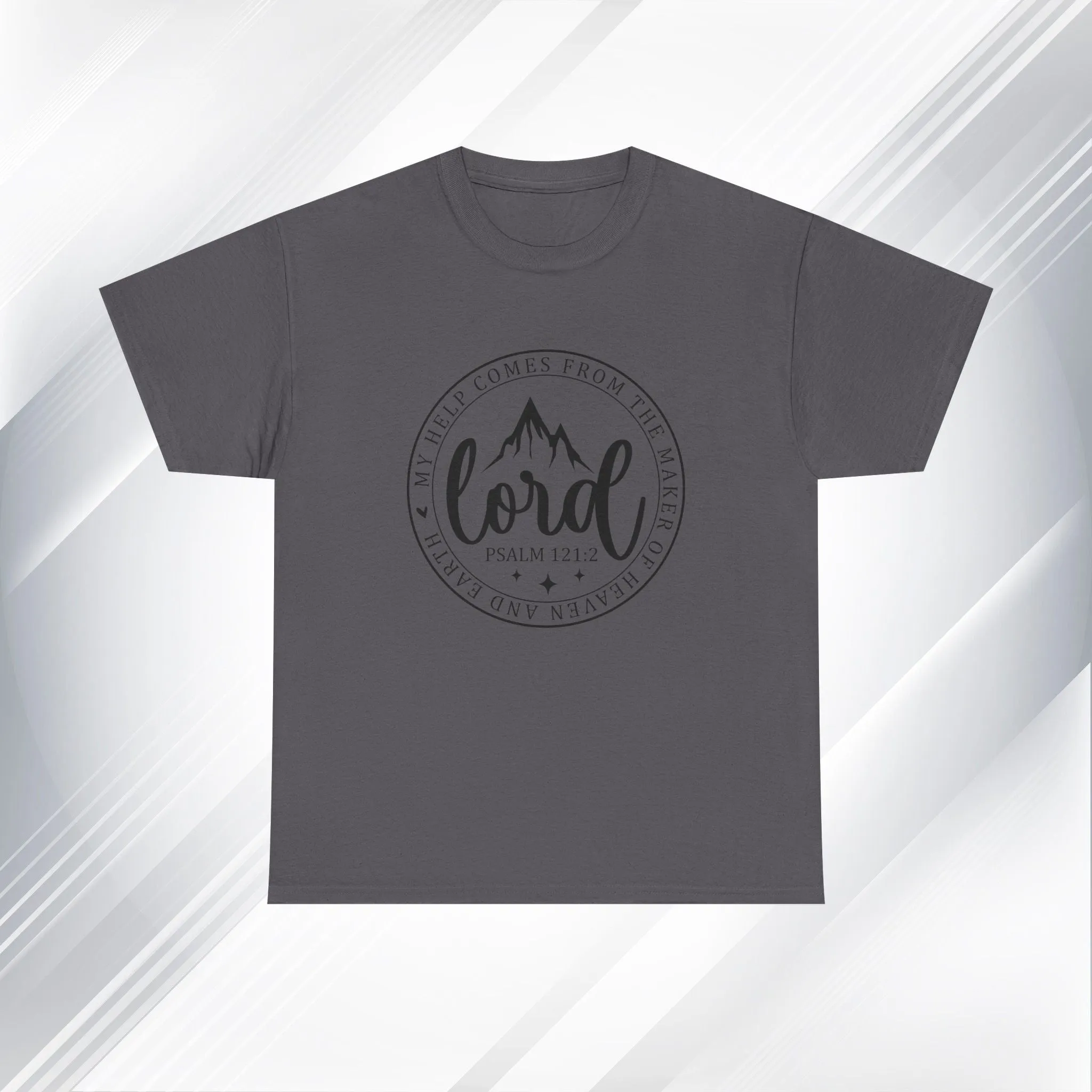 Lord Heavy Cotton Tee - Psalm 121:2 Inspirational Apparel