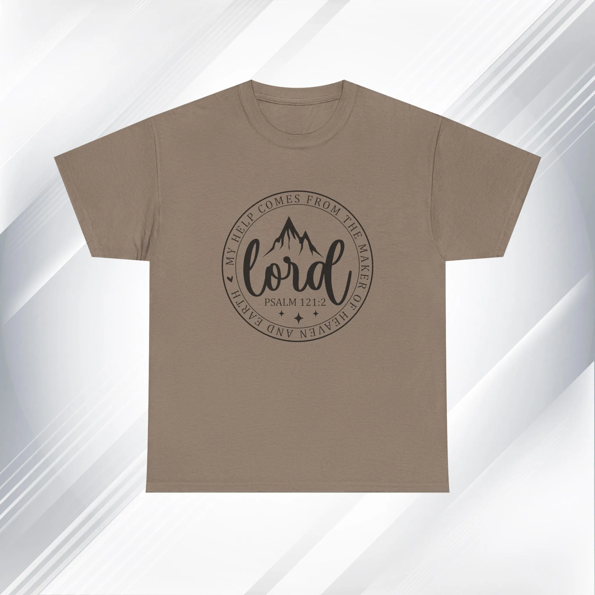 Lord Heavy Cotton Tee - Psalm 121:2 Inspirational Apparel