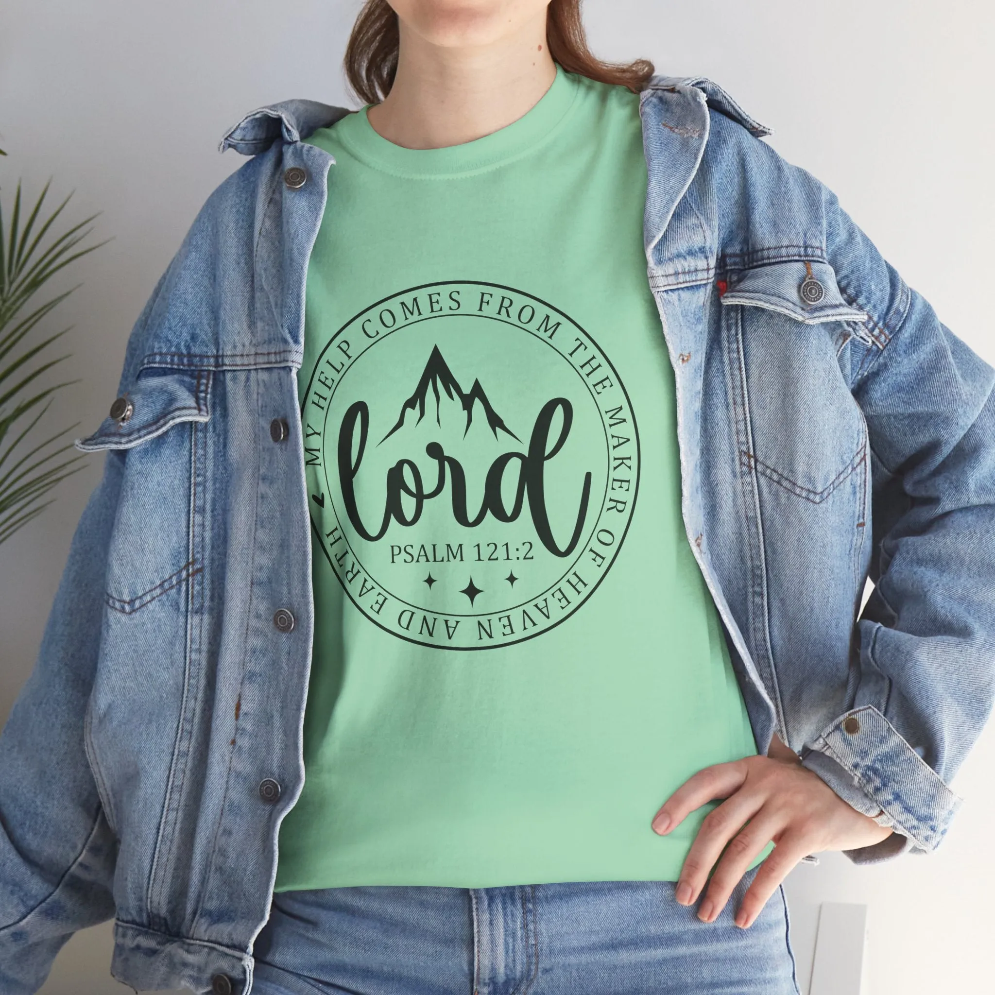 Lord Heavy Cotton Tee - Psalm 121:2 Inspirational Apparel