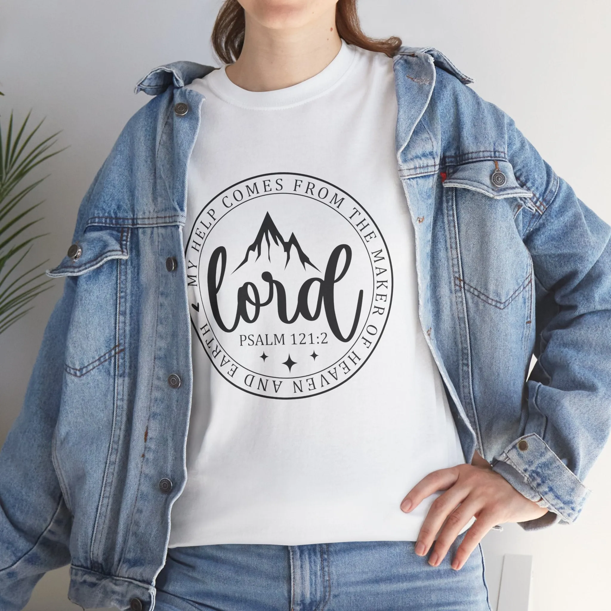 Lord Heavy Cotton Tee - Psalm 121:2 Inspirational Apparel