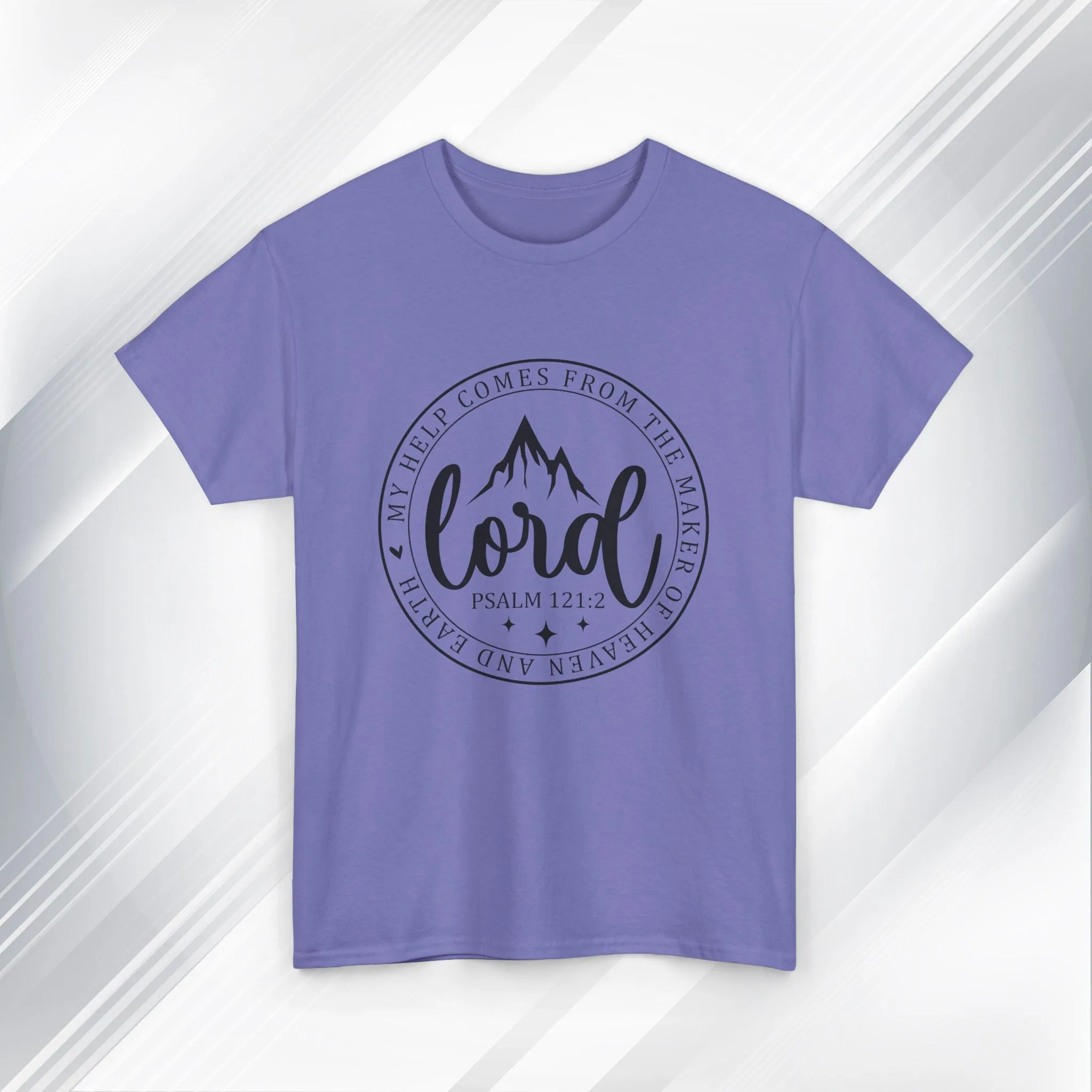 Lord Heavy Cotton Tee - Psalm 121:2 Inspirational Apparel