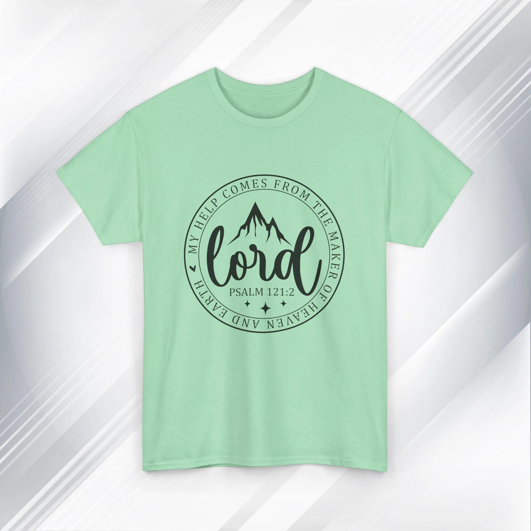 Lord Heavy Cotton Tee - Psalm 121:2 Inspirational Apparel