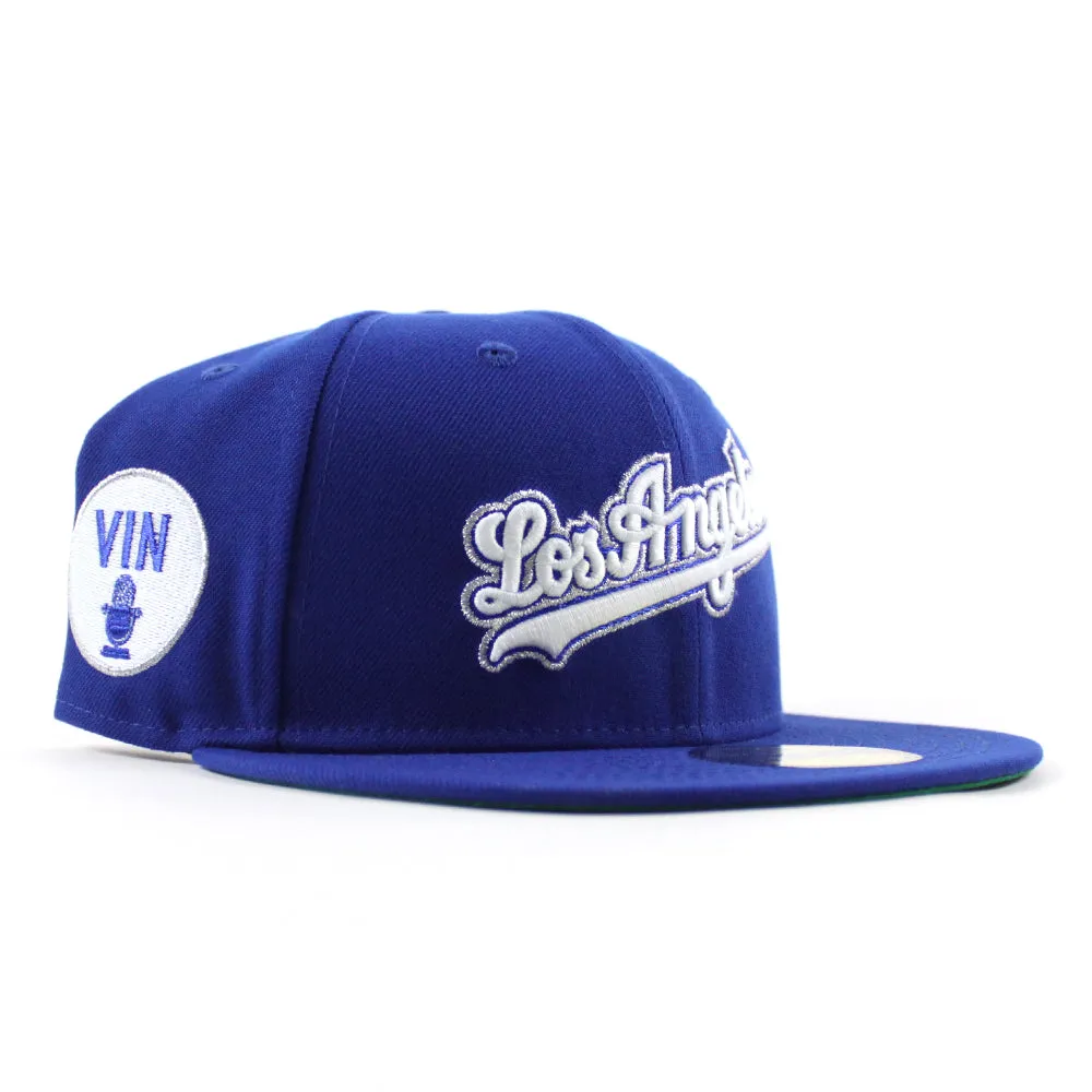 Los Angeles Dodgers VIN Microphone Patch New Era 59Fifty Fitted Hat (Royal Blue Green Under Brim)