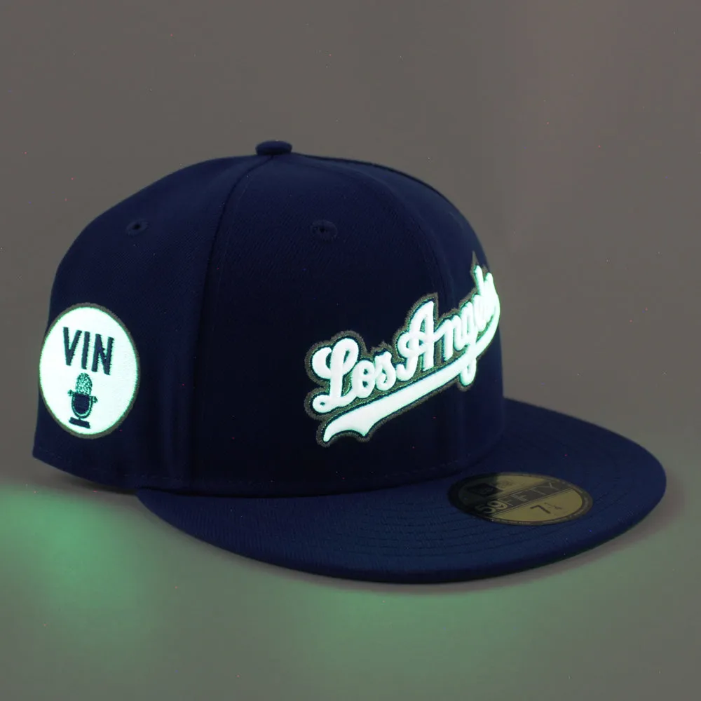 Los Angeles Dodgers VIN Microphone Patch New Era 59Fifty Fitted Hat (Royal Blue Green Under Brim)