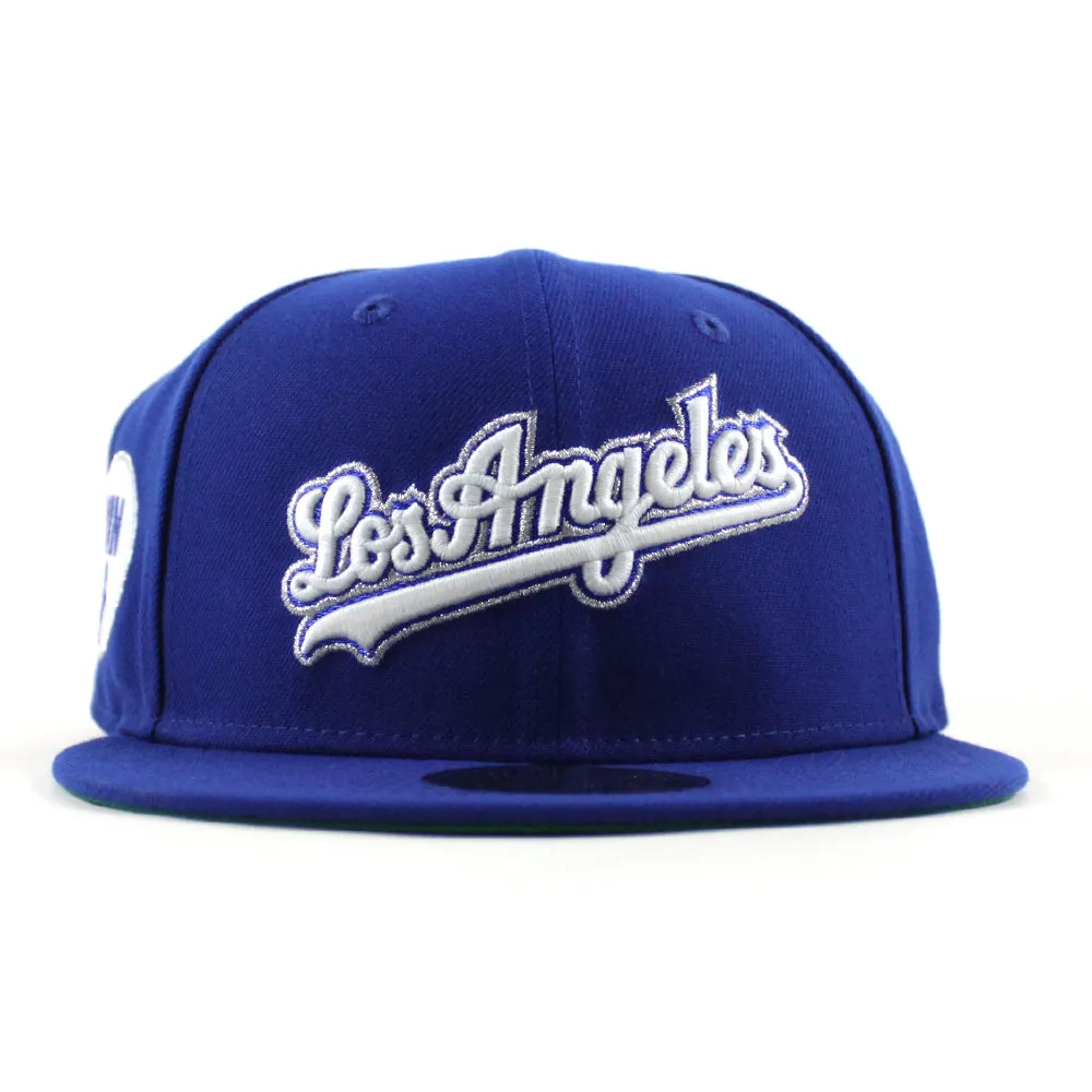 Los Angeles Dodgers VIN Microphone Patch New Era 59Fifty Fitted Hat (Royal Blue Green Under Brim)