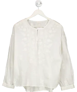 Louise Misha White Embroided Blouse UK 8