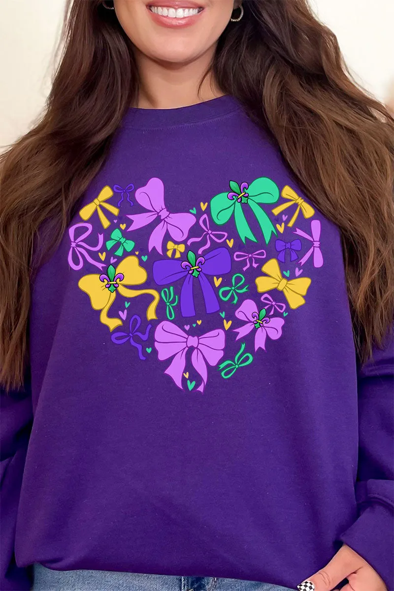 Mardi Magic Bows Heavy-weight Crew Sweatshirt