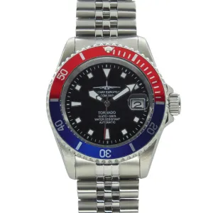 Mec Tornado 42mm Watch Automatic Black Tornado RB steel