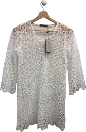 Mint Velvet White Crochet Lace Dress UK S