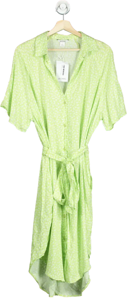 Monki Green Dusty Light Shirt Dress UK S