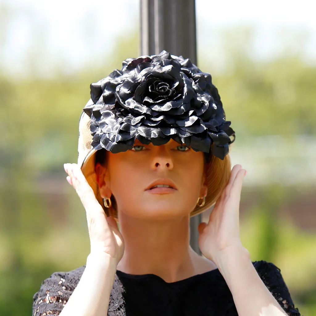 NA331210- Tan/Black Color Dress Hat
