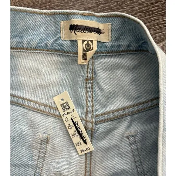 NWT Madewell The '90s Mid-Length Jean Short in Pearlman Wash Size 31