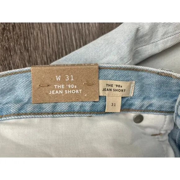NWT Madewell The '90s Mid-Length Jean Short in Pearlman Wash Size 31