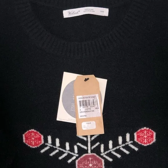 NWT Woolrich Women's Snowflake Motif Mohair Wool Blend Sweater size M