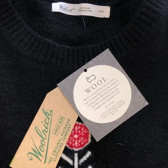 NWT Woolrich Women's Snowflake Motif Mohair Wool Blend Sweater size M
