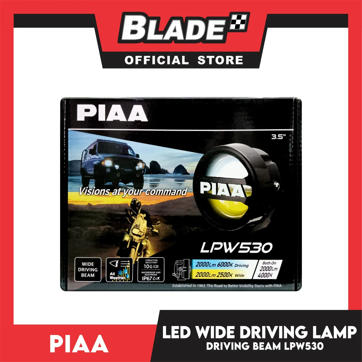 PIAA LPW530 LED Wide Driving Sports Lamp Kit (White/Yellow Beam)