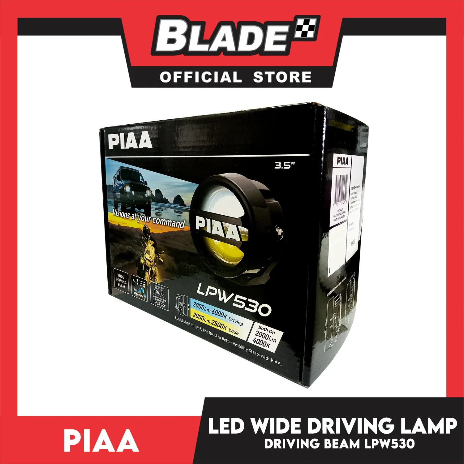 PIAA LPW530 LED Wide Driving Sports Lamp Kit (White/Yellow Beam)