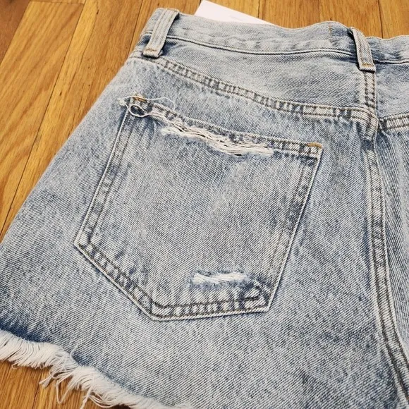 pistola distressed denim relaxed high rise short size 28
