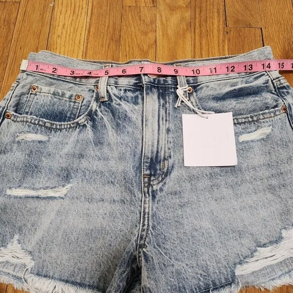 pistola distressed denim relaxed high rise short size 28