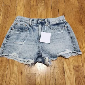 pistola distressed denim relaxed high rise short size 28