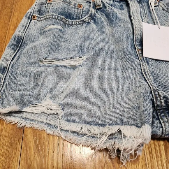 pistola distressed denim relaxed high rise short size 28