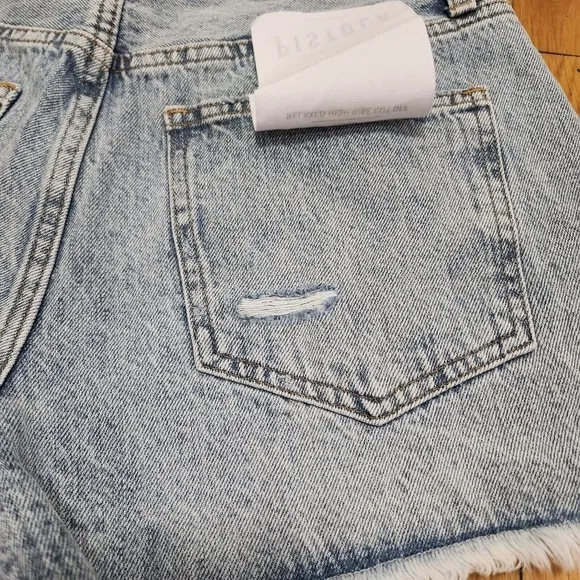 pistola distressed denim relaxed high rise short size 28