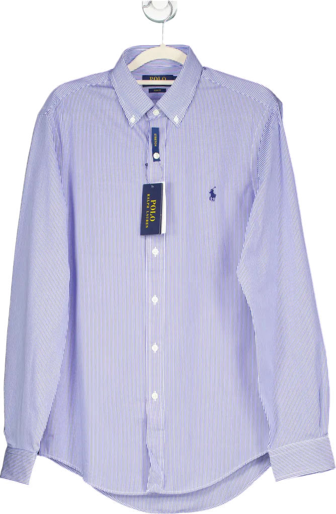 Polo Ralph Lauren Blue Striped Slim Fit Stretch Shirt UK S