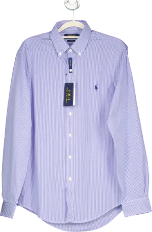Polo Ralph Lauren Blue Striped Slim Fit Stretch Shirt UK S