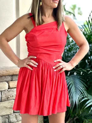 "Rose" One Shoulder Open Back Mini Dress