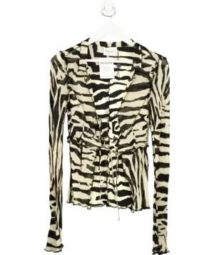 Rat & Boa Beige Zephyr Zebra Blouse UK XS