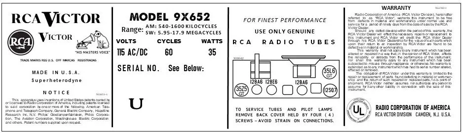 RCA-9X652