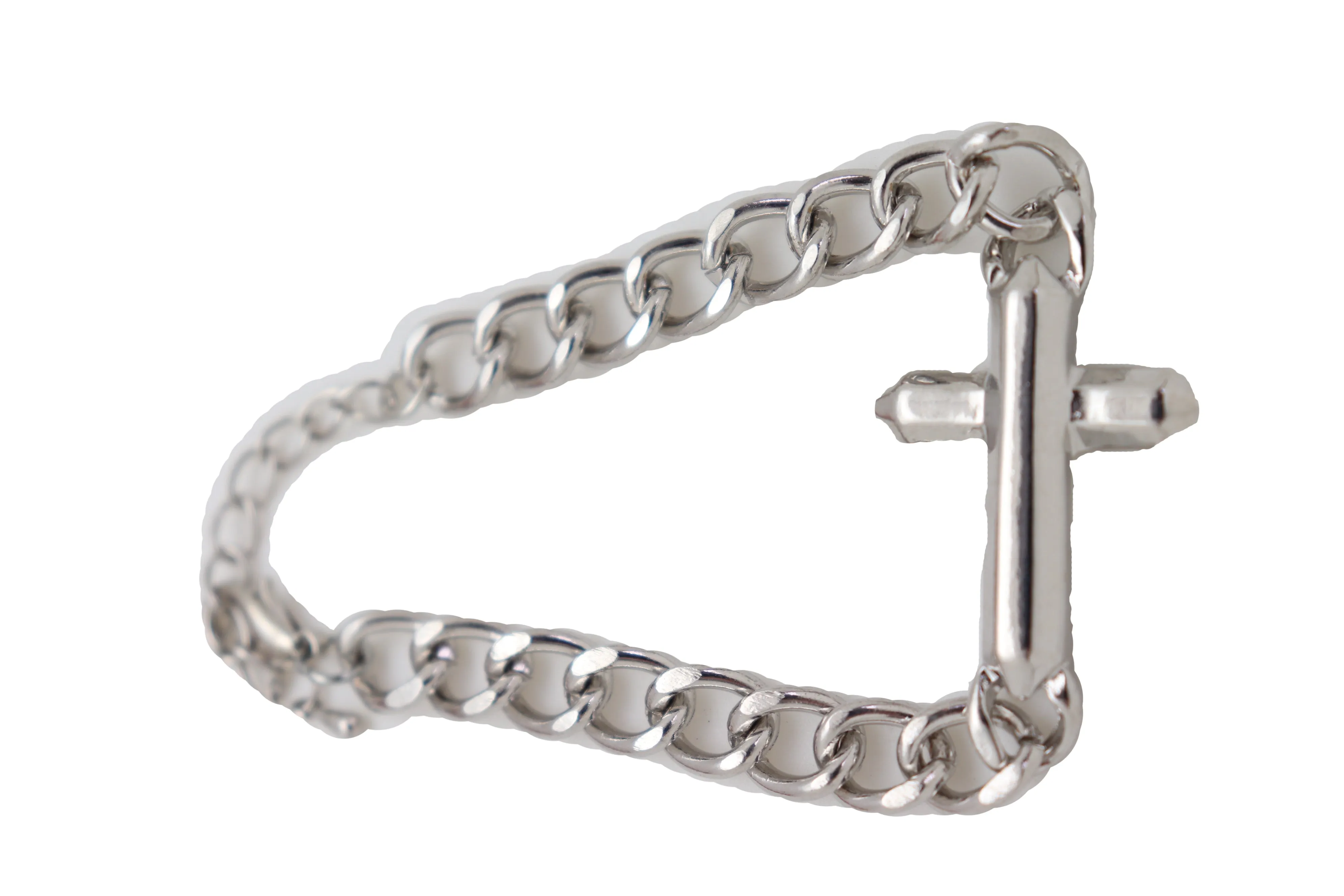 Religious Cross Charm Metal Chain Bracelet