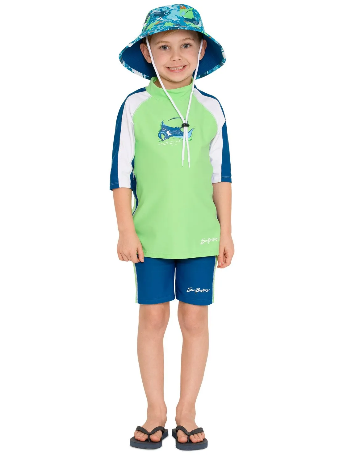 Reversible Bucket Sun Hat - Ocean Manta Ray