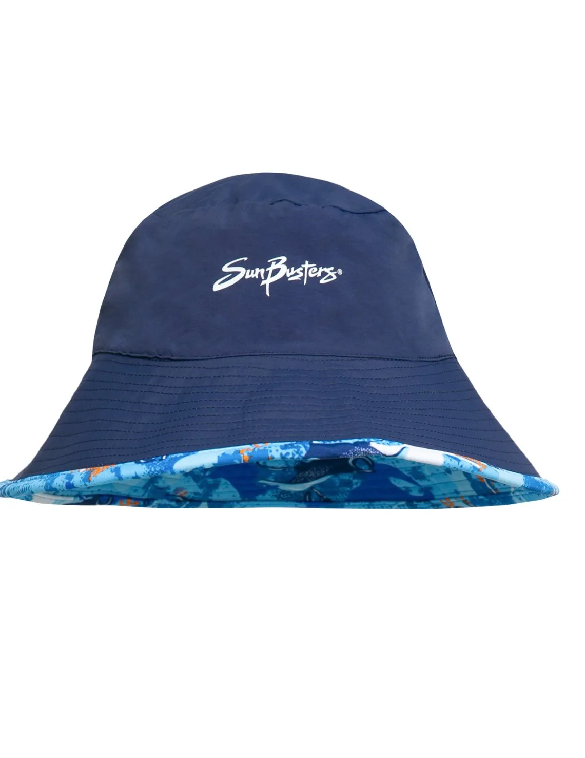 Reversible Bucket Sun Hat - Ocean Manta Ray