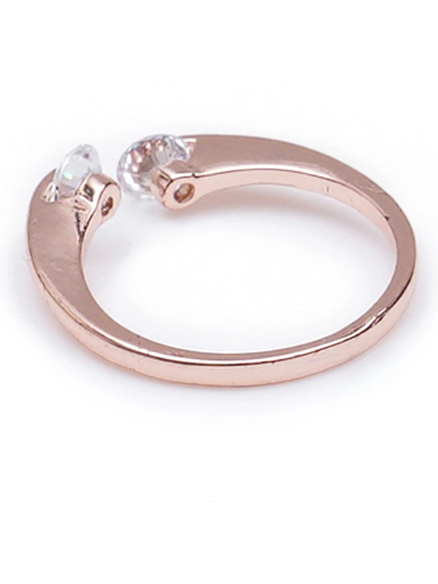 Rose Gold Plated Trendy Elegant Austrian Crystal Adjustable Ring for Women