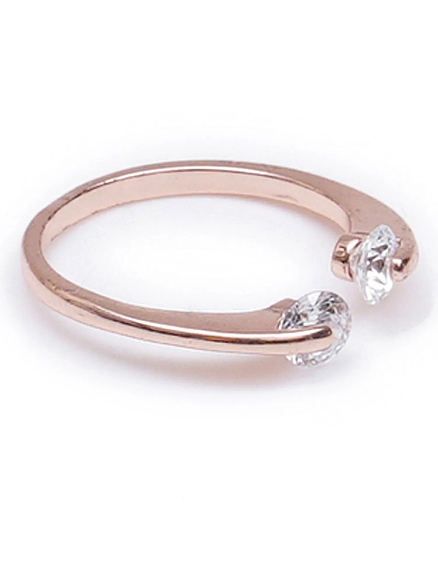 Rose Gold Plated Trendy Elegant Austrian Crystal Adjustable Ring for Women