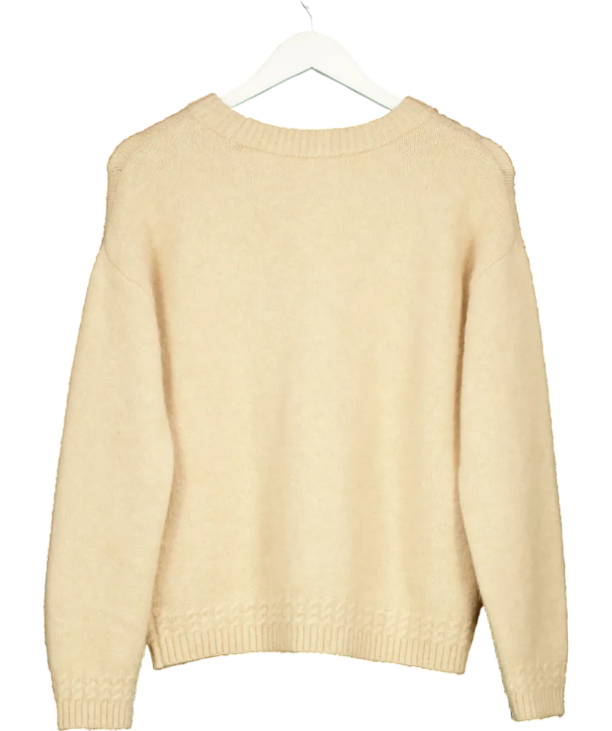 Sezane Cream Baby Alpaca Vanilla Jumper UK S