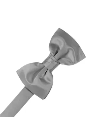 Silver Luxury Satin Kids Bow Tie