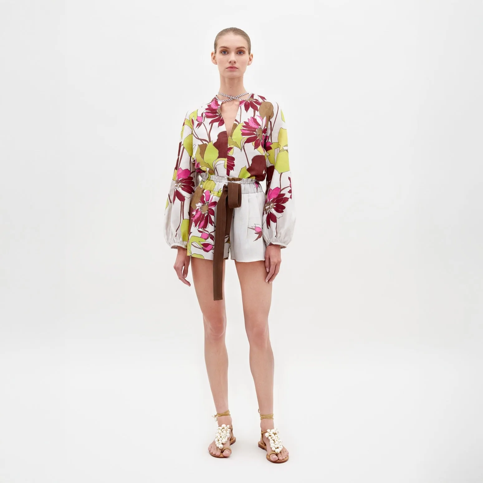 Silvia Tcherassi Giorgio Short in Botanical Multifloral