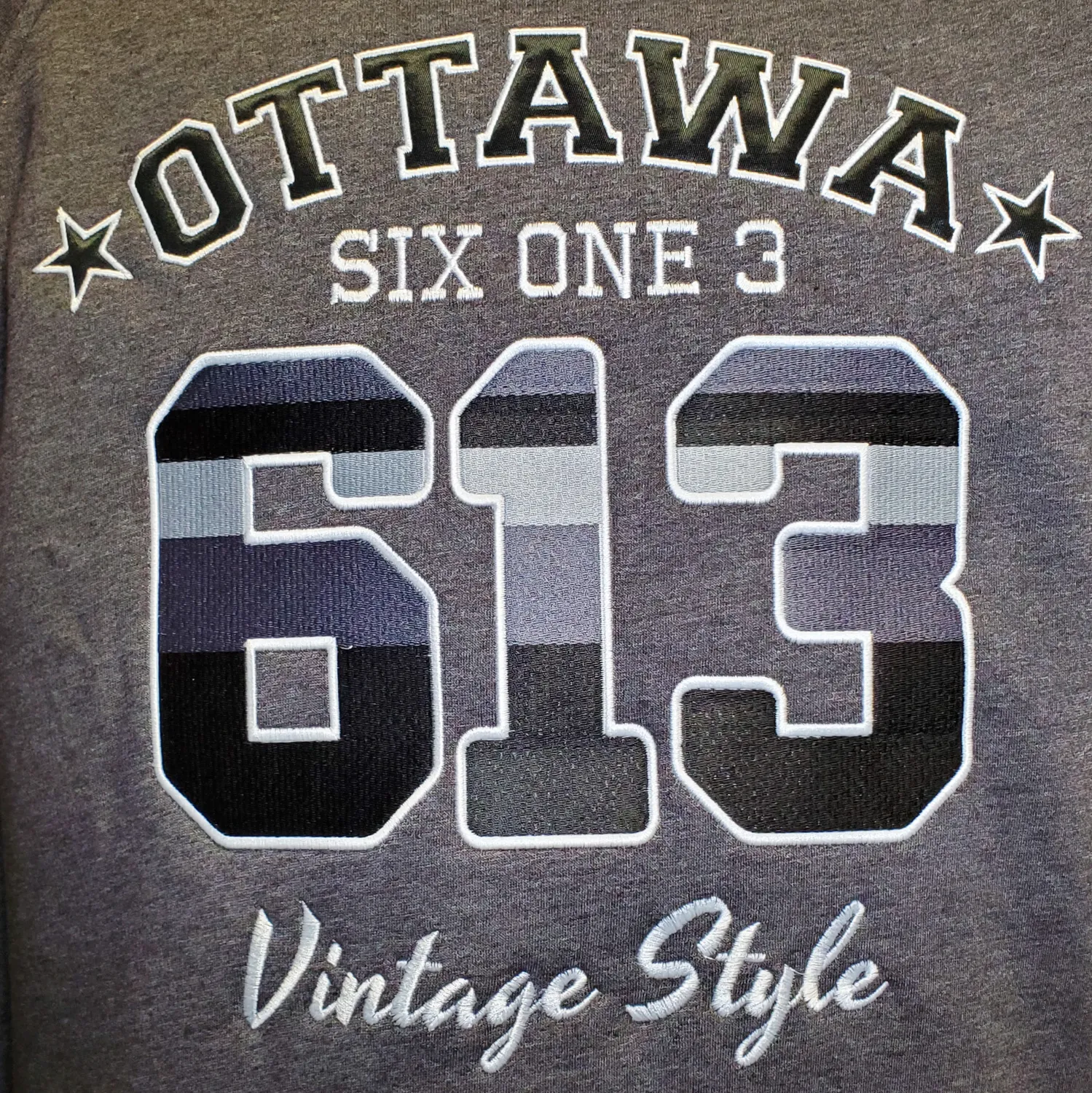 Six One 3 Vintage Style Ottawa Crew Neck Charcoal Heather