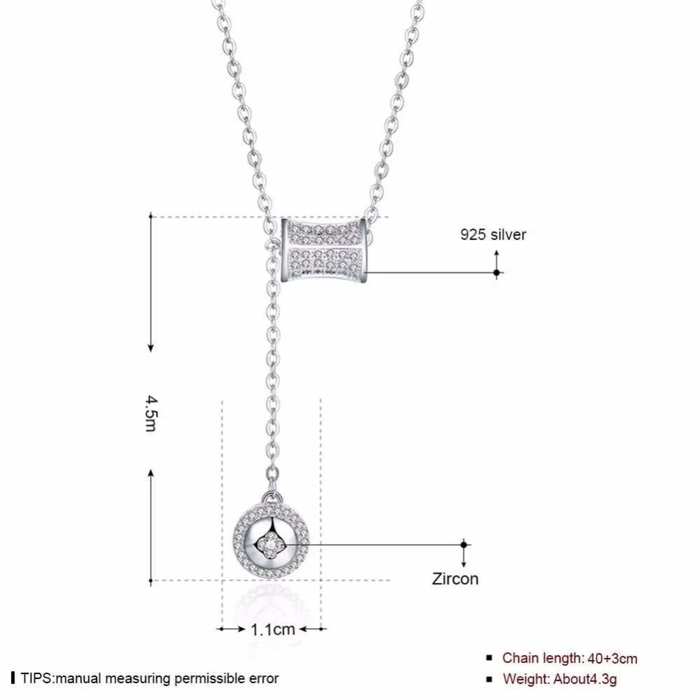 Solid 925 Sterling Silver Necklace Design Wedding Accessories Fashion Jewelry Necklaces & Pendants For Women