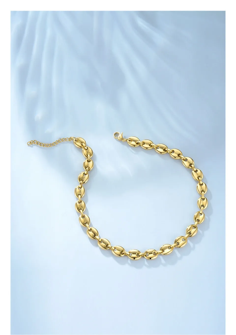 Stainless Steel Gold Plated Hip Hop Roll Necklace