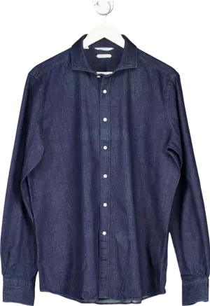 Suitsupply Blue Slim Fit Egyptian cotton denim Shirt SZ16 UK L